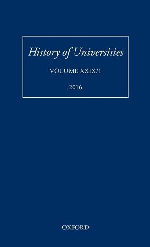 Cover image for History of Universities: Volume XXIX / 1