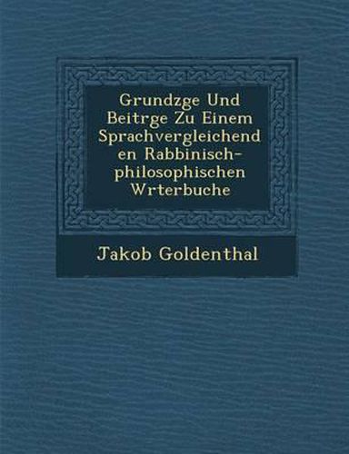 Cover image for Grundz GE Und Beitr GE Zu Einem Sprachvergleichenden Rabbinisch-Philosophischen W Rterbuche