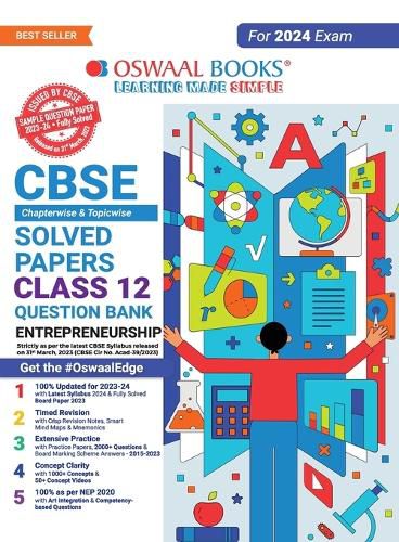 Cover image for Oswaal CBSE Class 12 Entrepreneurship Question Bank 2023-24 Book