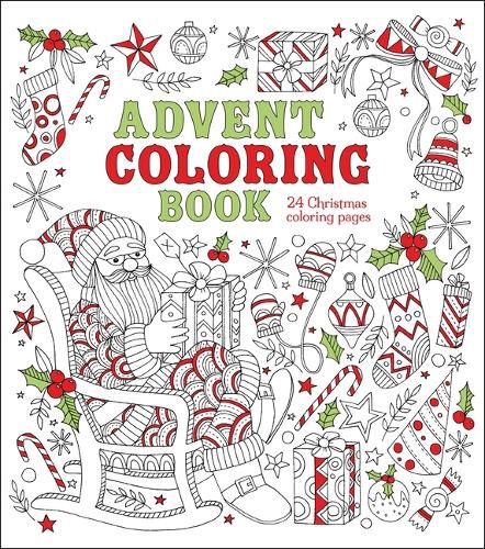 Cover image for Advent Coloring Book: 24 Christmas Coloring Pages