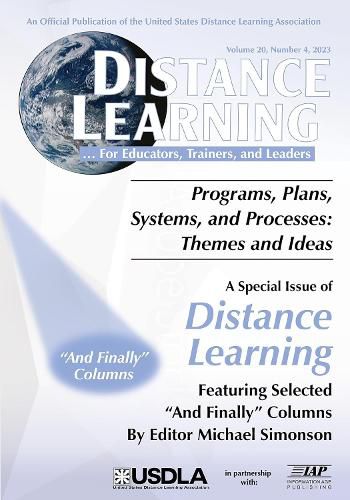 Cover image for Special Issue of Distance Learning Vol 20 Issue 4