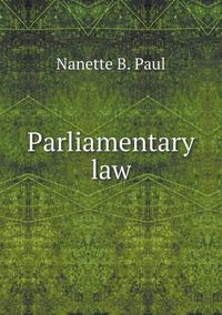 Cover image for Parliamentary law