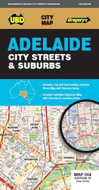 Cover image for Adelaide City Streets & Suburbs Map 562 10th