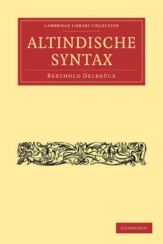 Cover image for Altindische Syntax