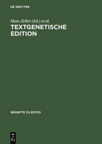 Cover image for Textgenetische Edition