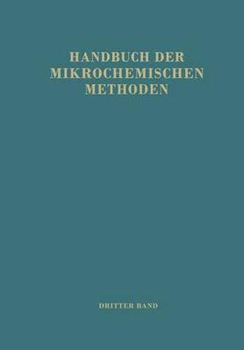 Cover image for Handbuch der Mikrochemischen Methoden: Band III: Anorganische Chromatographische Methoden