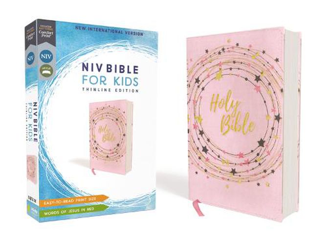 Cover image for NIV, Bible for Kids, Flexcover, Pink/Gold, Red Letter, Comfort Print: Thinline Edition