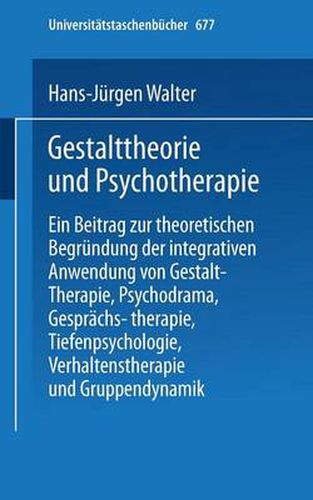 Cover image for Gestalttheorie und Psychotherapie