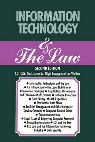 Cover image for Information Technology & The Law