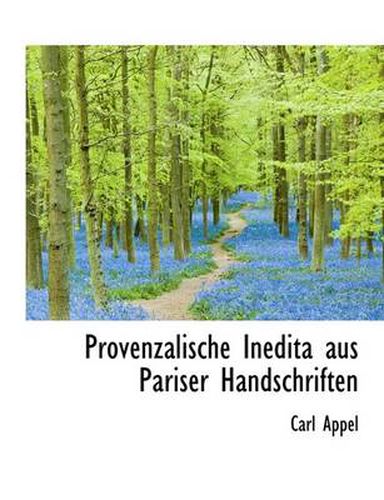 Cover image for Provenzalische Inedita Aus Pariser Handschriften