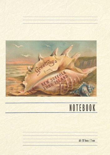 Cover image for Vintage Lined Notebook Greetings from New Suffolk, Long Island, Conch