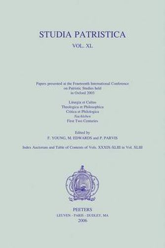 Cover image for Liturgia Et Cultus, Theologica Et Philosophica, Critica Et Philologica, Nachleben, First Two Centuries