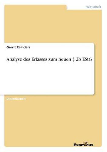 Cover image for Analyse des Erlasses zum neuen  2b EStG