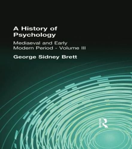 Cover image for A History of Psychology: Mediaeval and Early Modern Period   Volume II