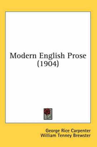 Cover image for Modern English Prose (1904)