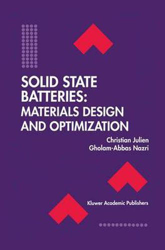 Cover image for Solid State Batteries: Materials Design and Optimization