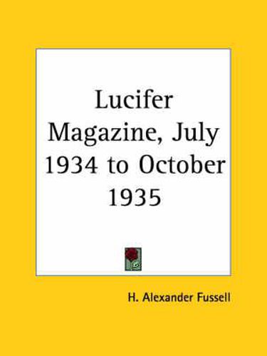 Cover image for Lucifer Magazine VI-VII (1934)