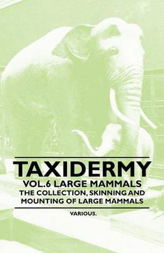 Cover image for Taxidermy Vol.6 Large Mammals - The Collection, Skinning and Mounting of Large Mammals