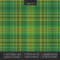 Cover image for St. Patrick's Day Plaid Scrapbook Paper Pad 8x8 Scrapbooking Kit for Cardmaking Gifts, DIY Crafts, Printmaking, Papercrafts, Green Decorative Pattern Pages