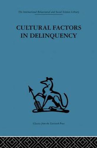 Cover image for Cultural Factors in Delinquency