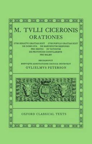 Cover image for Cicero Orationes