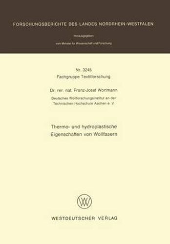Cover image for Thermo- Und Hydroplastische Eigenschaften Von Wollfasern