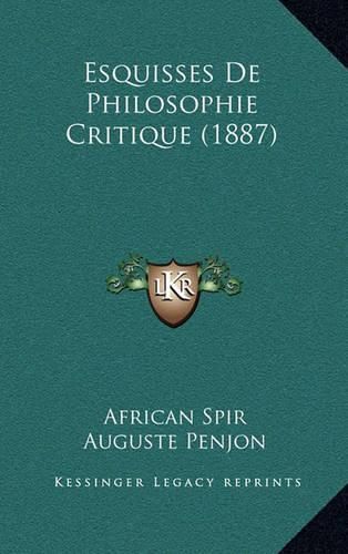 Esquisses de Philosophie Critique (1887)