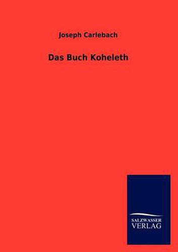 Cover image for Das Buch Koheleth