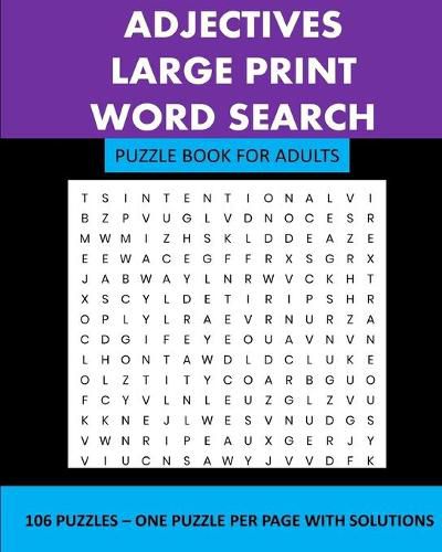 Cover image for Adjectives: Large Print Word Search Puzzle Book For Adults