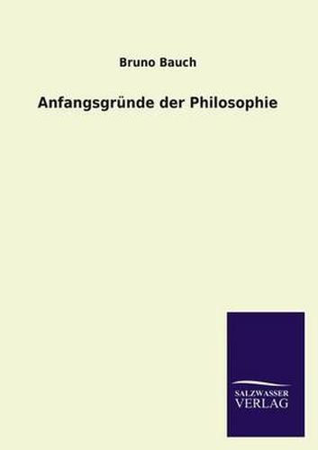 Cover image for Anfangsgrunde der Philosophie