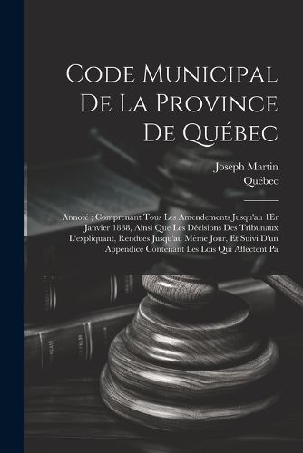 Code Municipal De La Province De Quebec