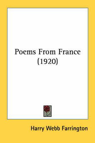 Cover image for Poems from France (1920)