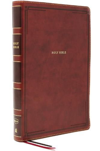 Cover image for NKJV Holy Bible, Giant Print Thinline Bible, Brown Leathersoft, Thumb Indexed, Red Letter, Comfort Print: New King James Version