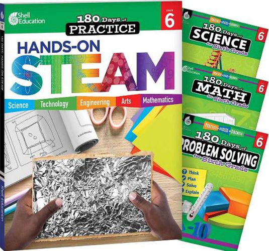 Cover image for 180 Days (TM): STEAM, Science, Math, & Problem Solving Grade 6: 4-Book Set
