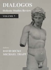 Cover image for Dialogos: Hellenic Studies Review