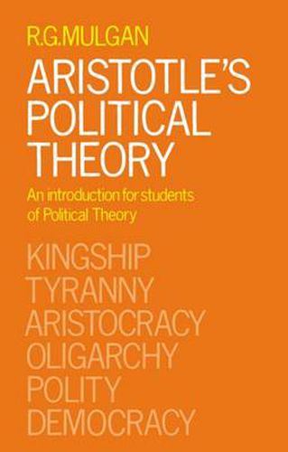 Cover image for Aristotle's Political Theory: An Introduction for Students of Political Theory