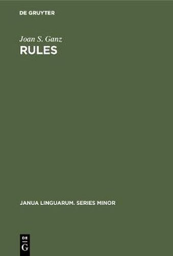 Cover image for Rules: A Systematic Study