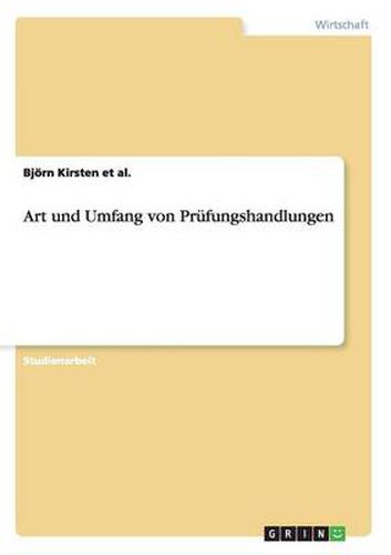 Cover image for Art und Umfang von Prufungshandlungen