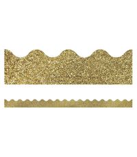 Cover image for Sparkle and Shine Gold Glitter Scalloped Borders