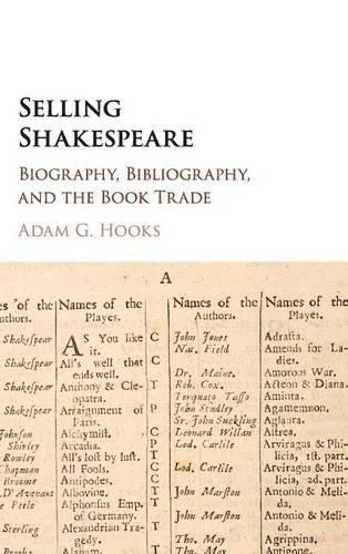 Cover image for Selling Shakespeare: Biography, Bibliography, and the Book Trade