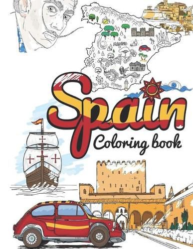 Cover image for Spain Coloring Book: Adult Colouring Fun, Stress Relief Relaxation and Escape