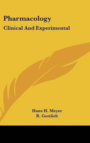 Cover image for Pharmacology: Clinical And Experimental