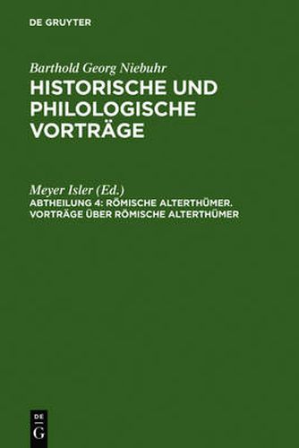 Cover image for Vortrage uber roemische Alterthumer