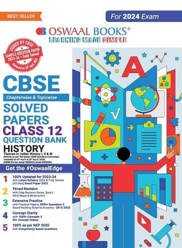 Cover image for Oswaal CBSE Chapterwise Solved Papers 2023-2014 History Class 12th (2024 Exam)