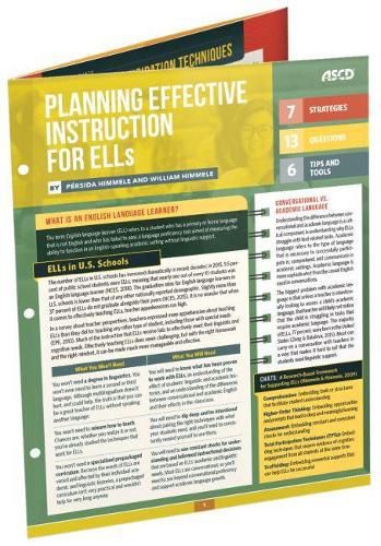 Cover image for Planning Effective Instruction for ELLs: Quick Reference Guide