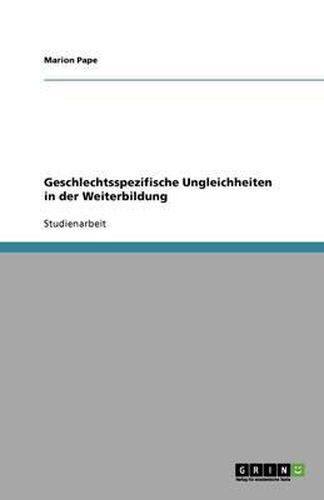 Cover image for Geschlechtsspezifische Ungleichheiten in der Weiterbildung