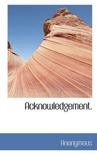 Cover image for Acknowledgement.