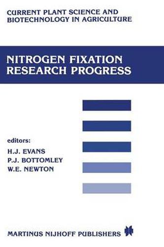 Cover image for Nitrogen fixation research progress: Proceedings of the 6th international symposium on Nitrogen Fixation, Corvallis, OR 97331, August 4-10, 1985