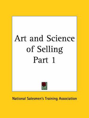 Cover image for Art and Science of Selling Vol. 1 (1922)