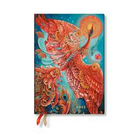 Cover image for Firebird (Birds of Happiness) Midi 12-month Day-at-a-time Softcover Flexi Dayplanner 2025 (Elastic Band Closure)